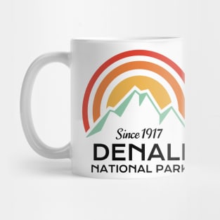 Denali National Park Retro Sticker Mug